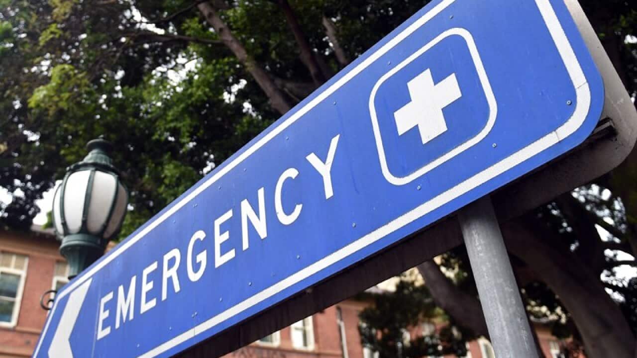 An emergency department sign