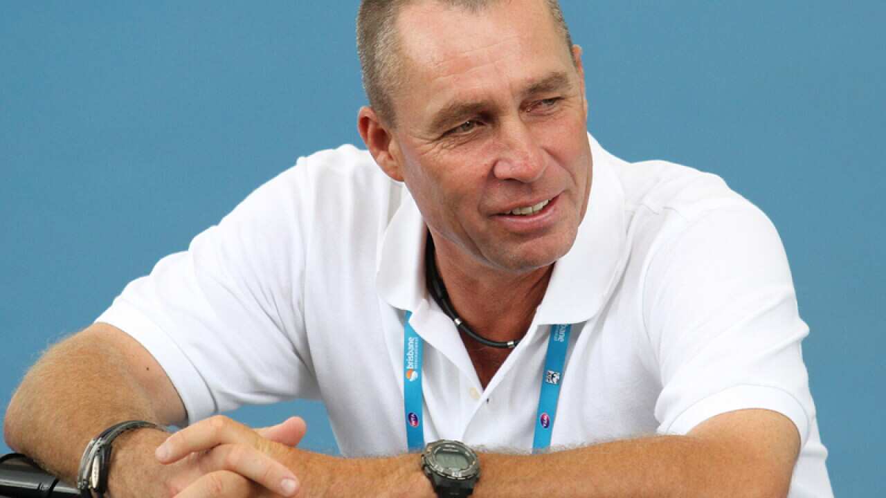 Ivan Lendl watches Andy Murray during a training session