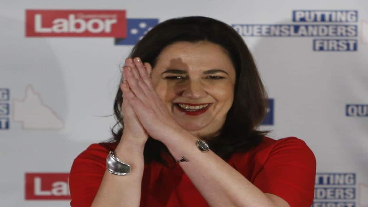 Queensland Premier Annastacia Palaszczuk thanks supporters