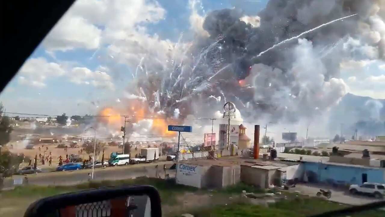 The blast at a Mexico fireworks market killed dozens (Reuters)