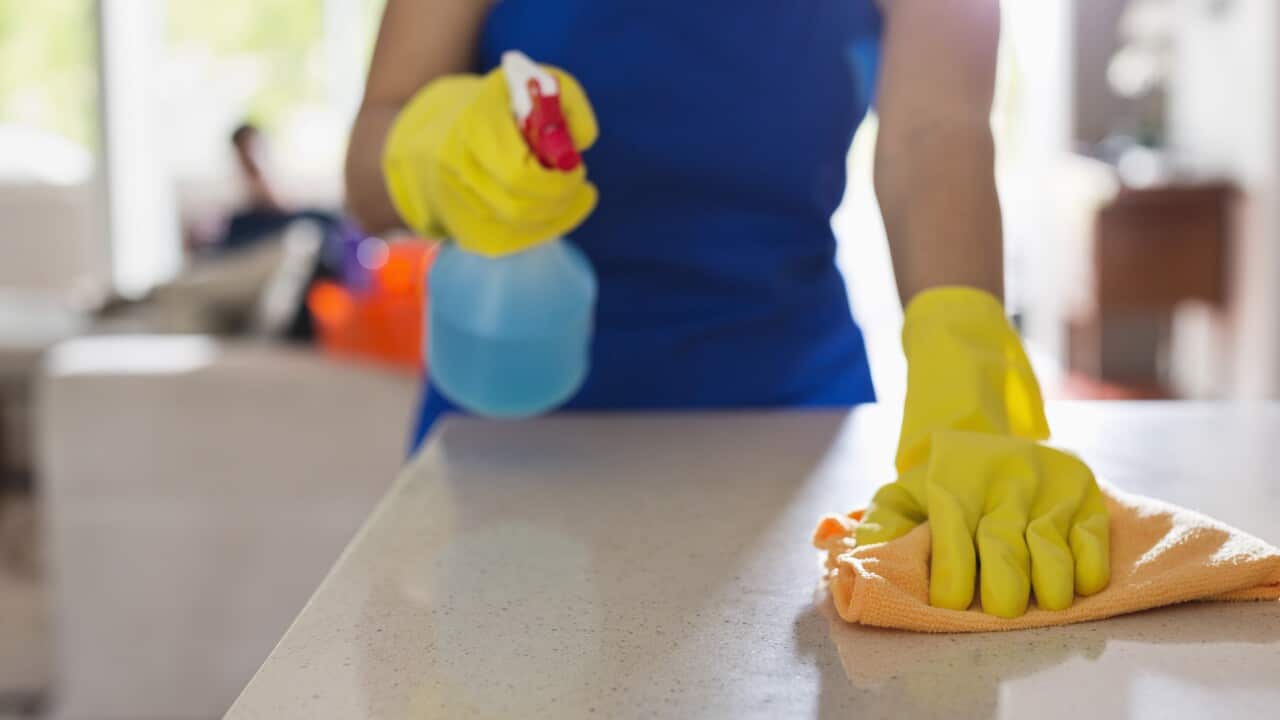 Woman cleaning