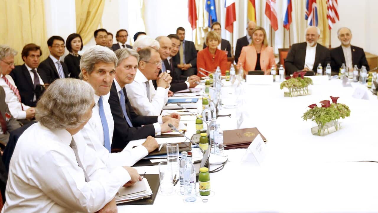 Talks between the E3+3 (France, Germany, UK, China, Russia, US) and Iran on its nuclear program, in Vienna, Austria, 06 July 2015.