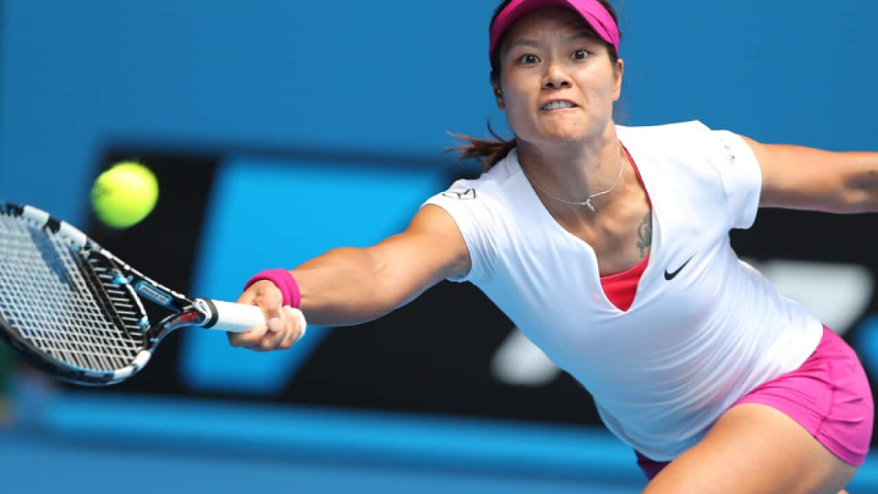 Li Na in action at the Australian Open