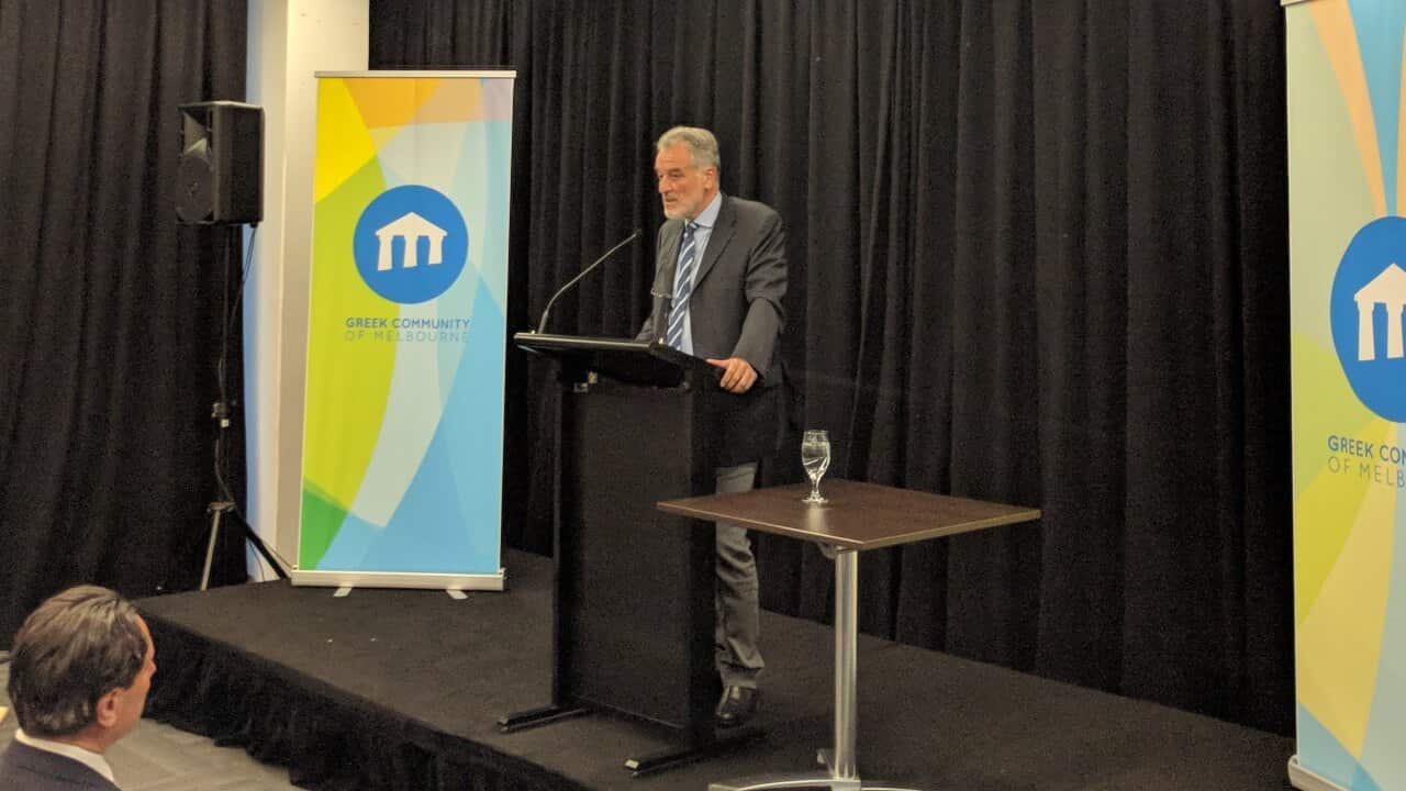 Prof. Tsoukallis at the Greek Centre in Melbourne