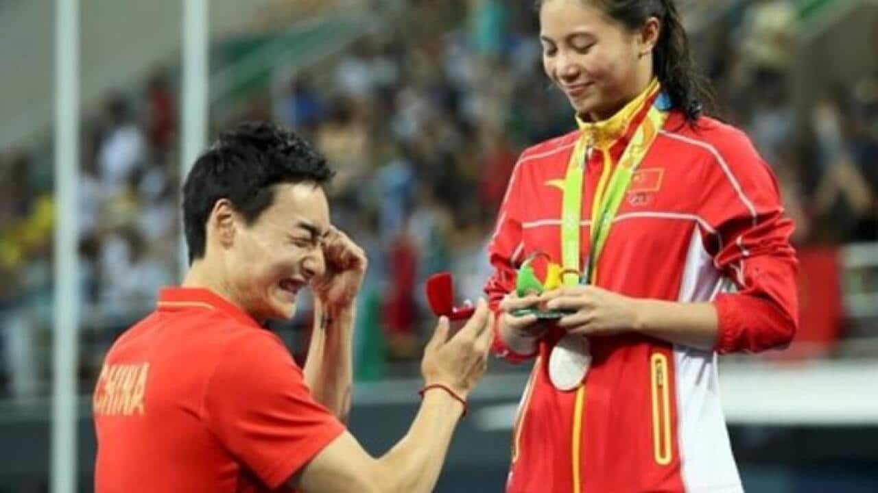 Diving - Women's 3m Springboard Victory Ceremony