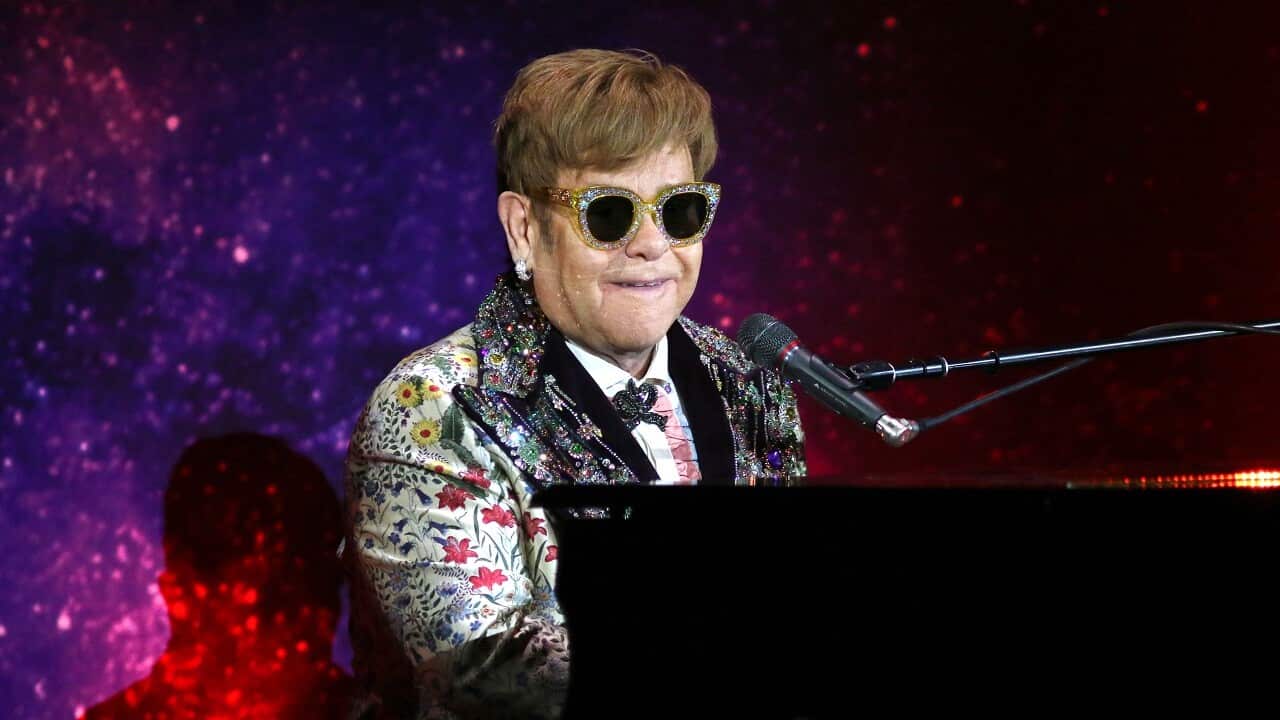 Elton John appears makes an appearance to announce that he will be retiring from touring after his next tour at an event at Gotham Hall in New York. .