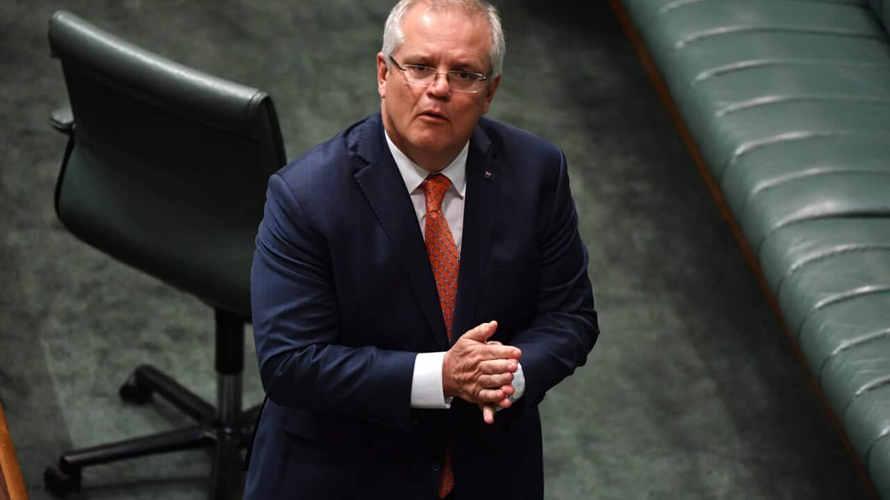 Prime Minister Scott Morrison during Question Time in the House of Representatives at Parliament House in Canberra, Thursday, June 11, 2020