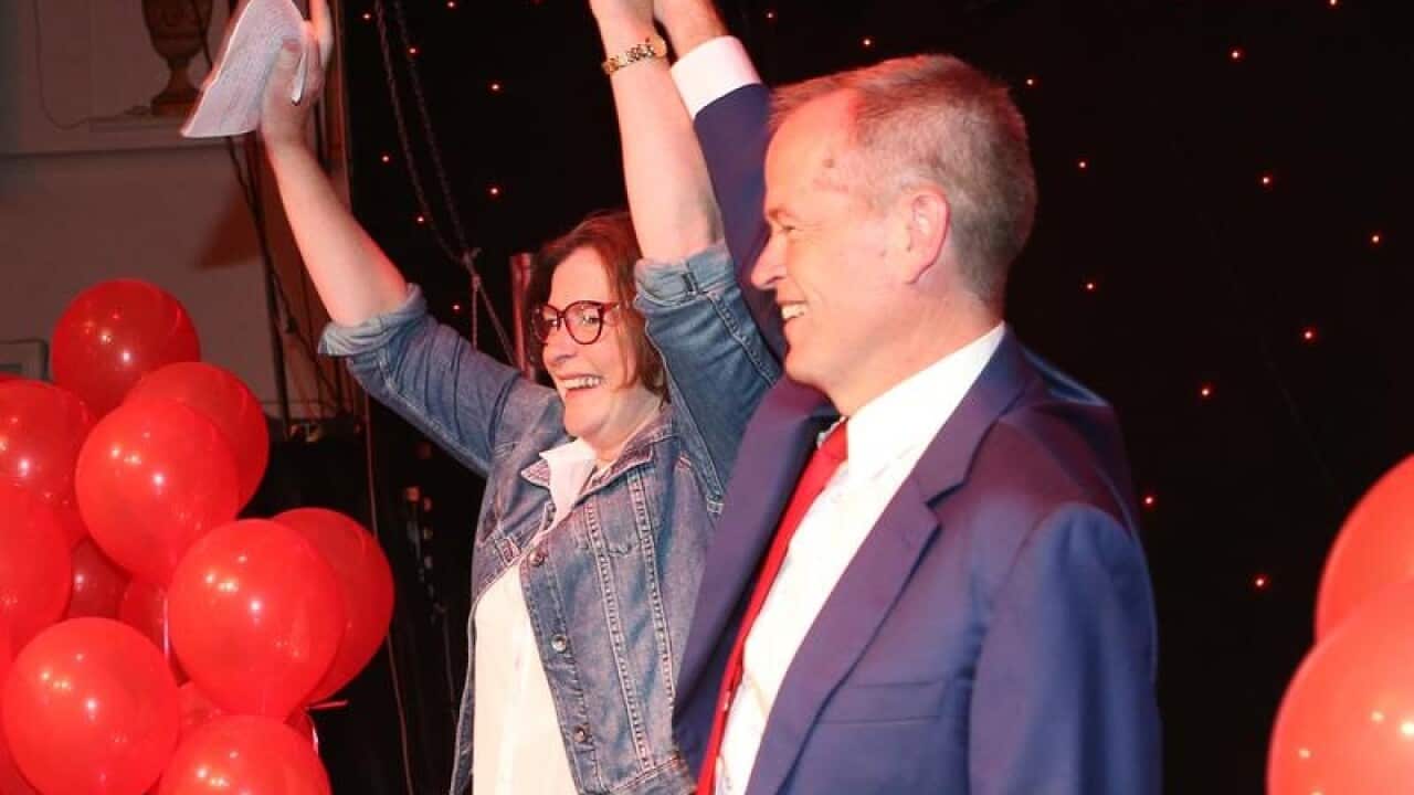 Bill Shorten with successful Batman candidate Ged Kearney.