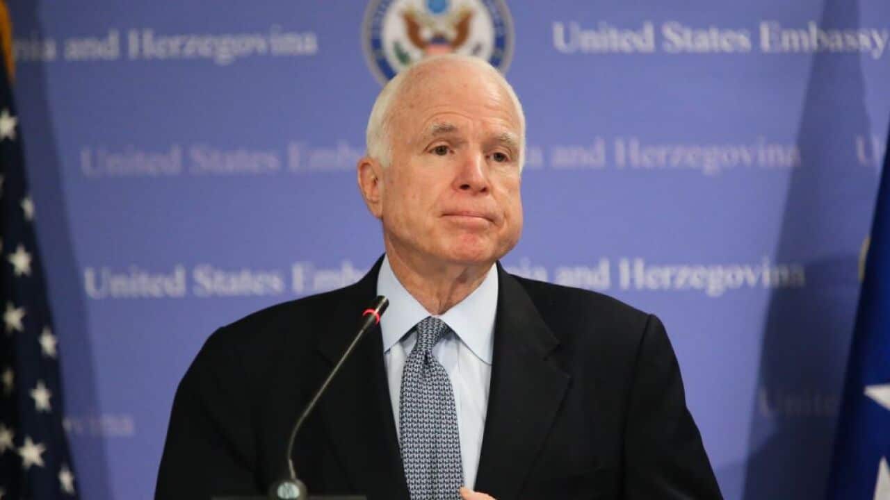 US Senator John McCain in Bosnia