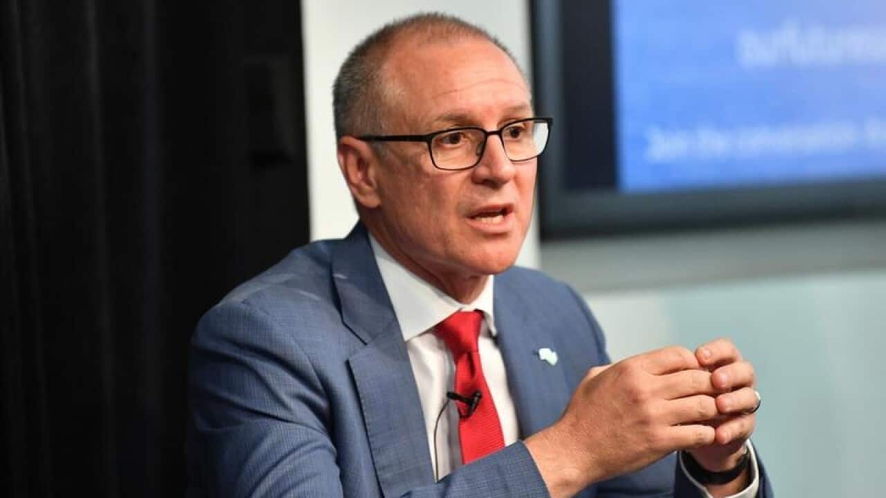 SA leader Jay Weatherill speaks an environment debate in Adelaide.