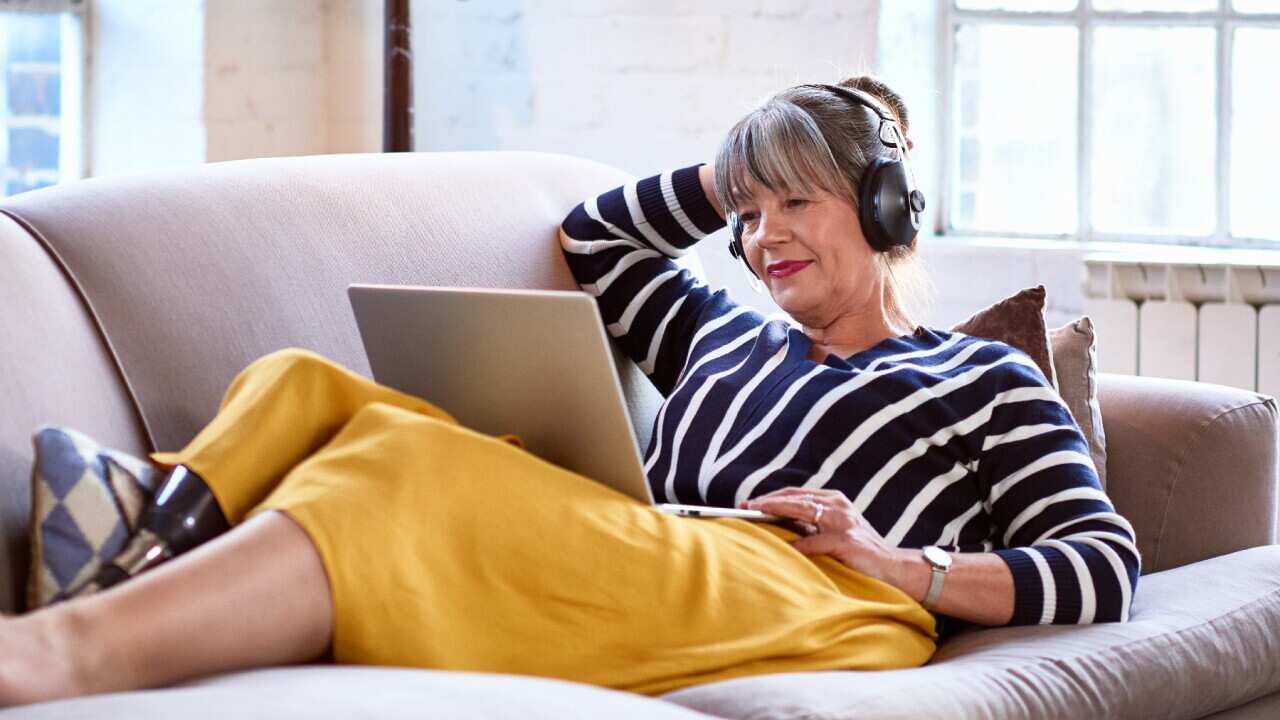 Woman on couch