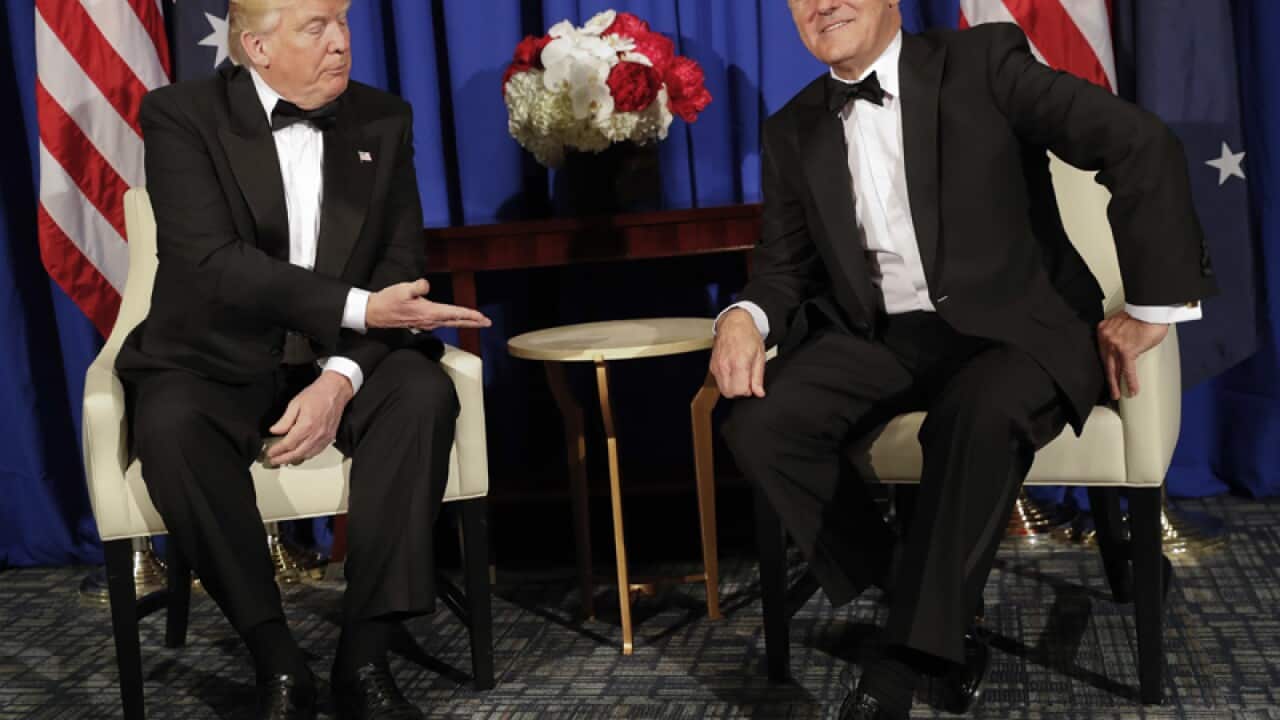 US President Donald Trump (L) and Prime Minister Malcolm Turnbull