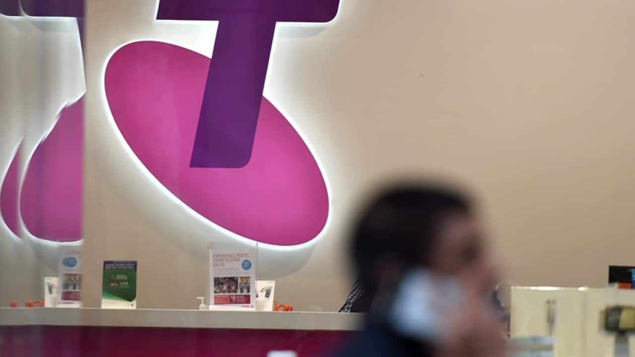 Signage at a Telstra store in Sydney