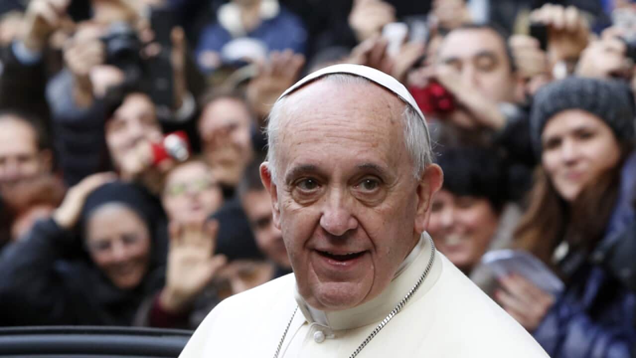 Pope Francis leaves Rome's Jesus' Church