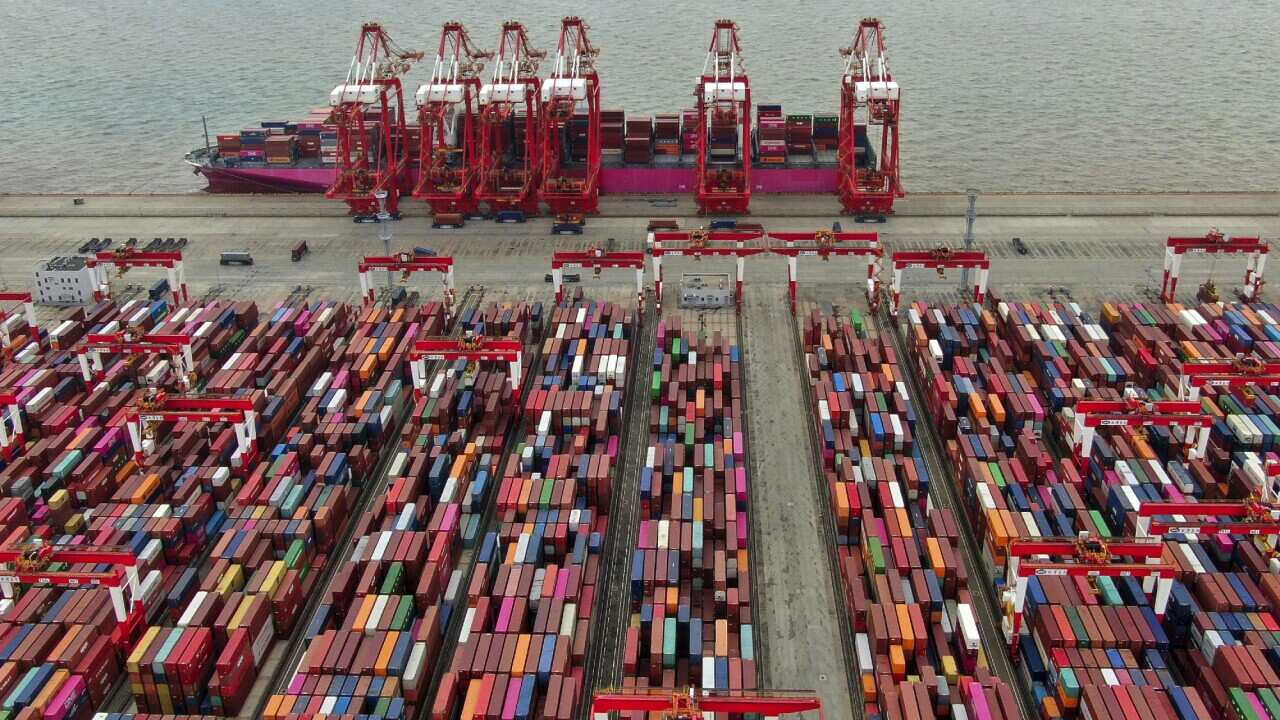 The Yangshan container port in Shanghai, China.