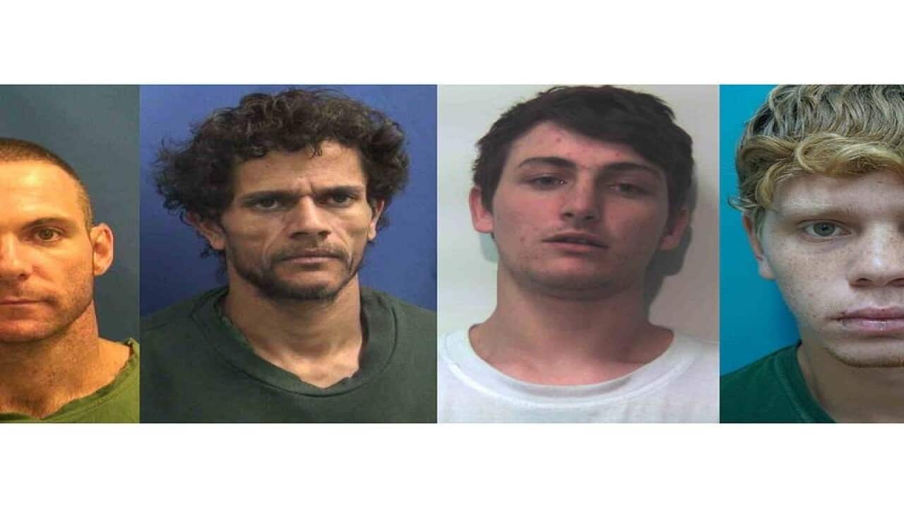 Image of four men who escaped from a WA prison