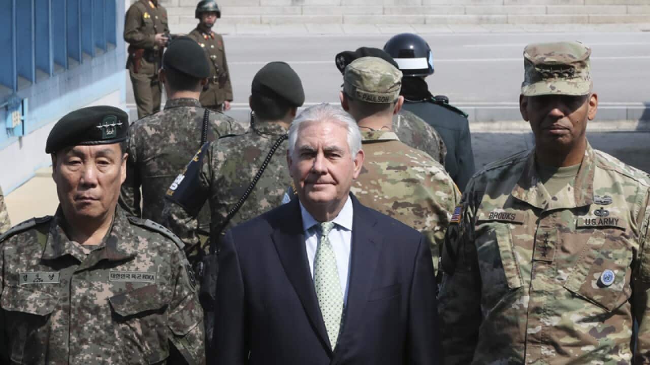 The US Secretary of State at the North-South Korea border
