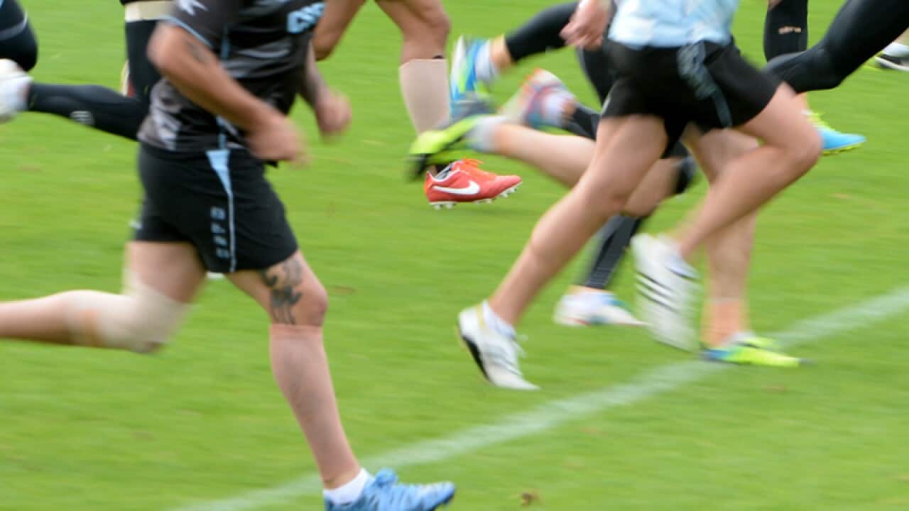 Athletes during training