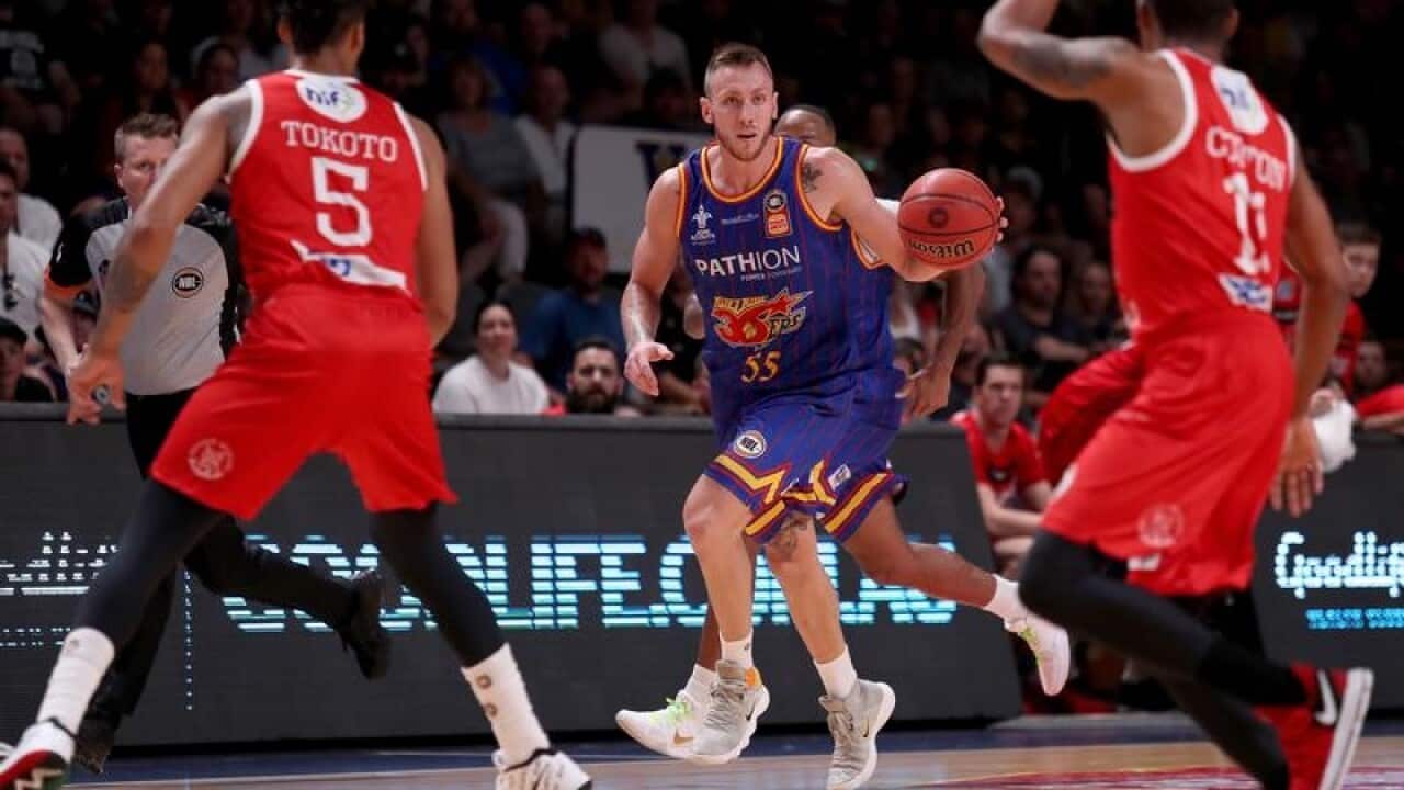 Mitch Creek of the Adelaide 36ers in action.