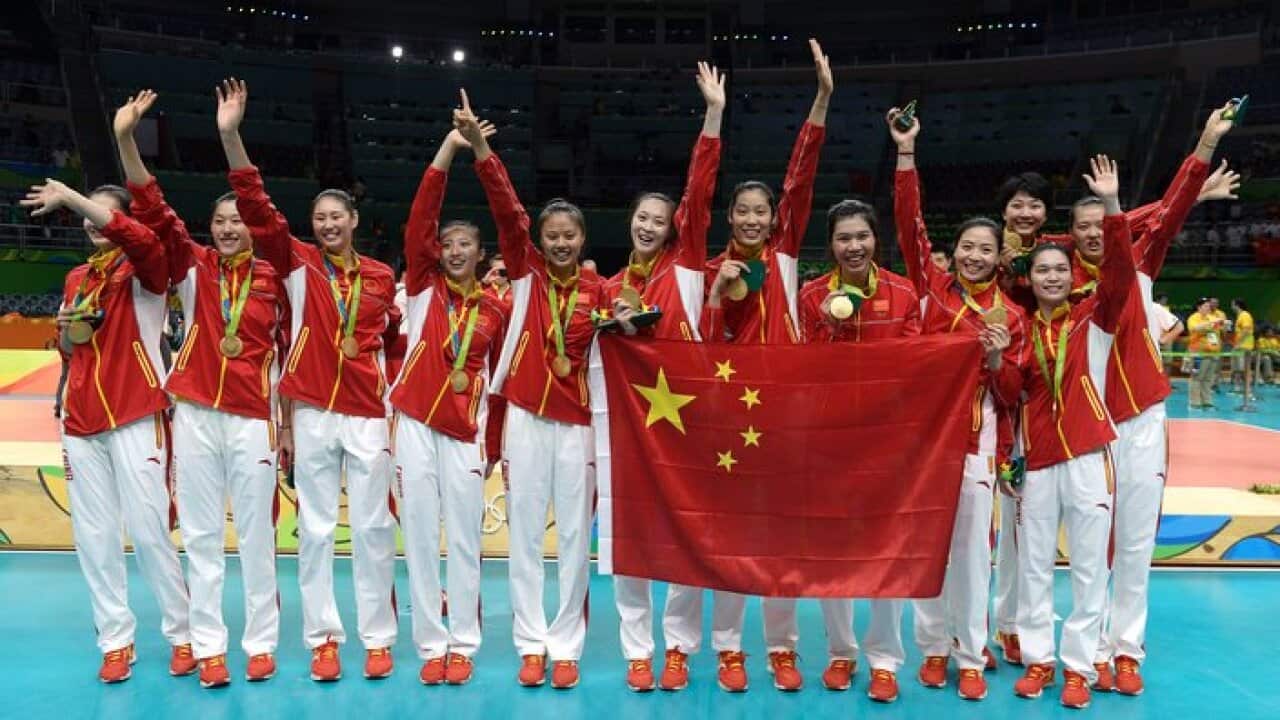 Chinese women volleyball gold by Juan Mabromata Getty Images