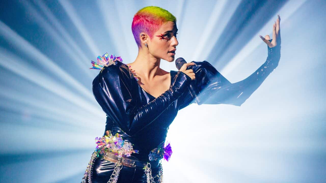 Montaigne during her ‘live on tape’ performance of Technicolour