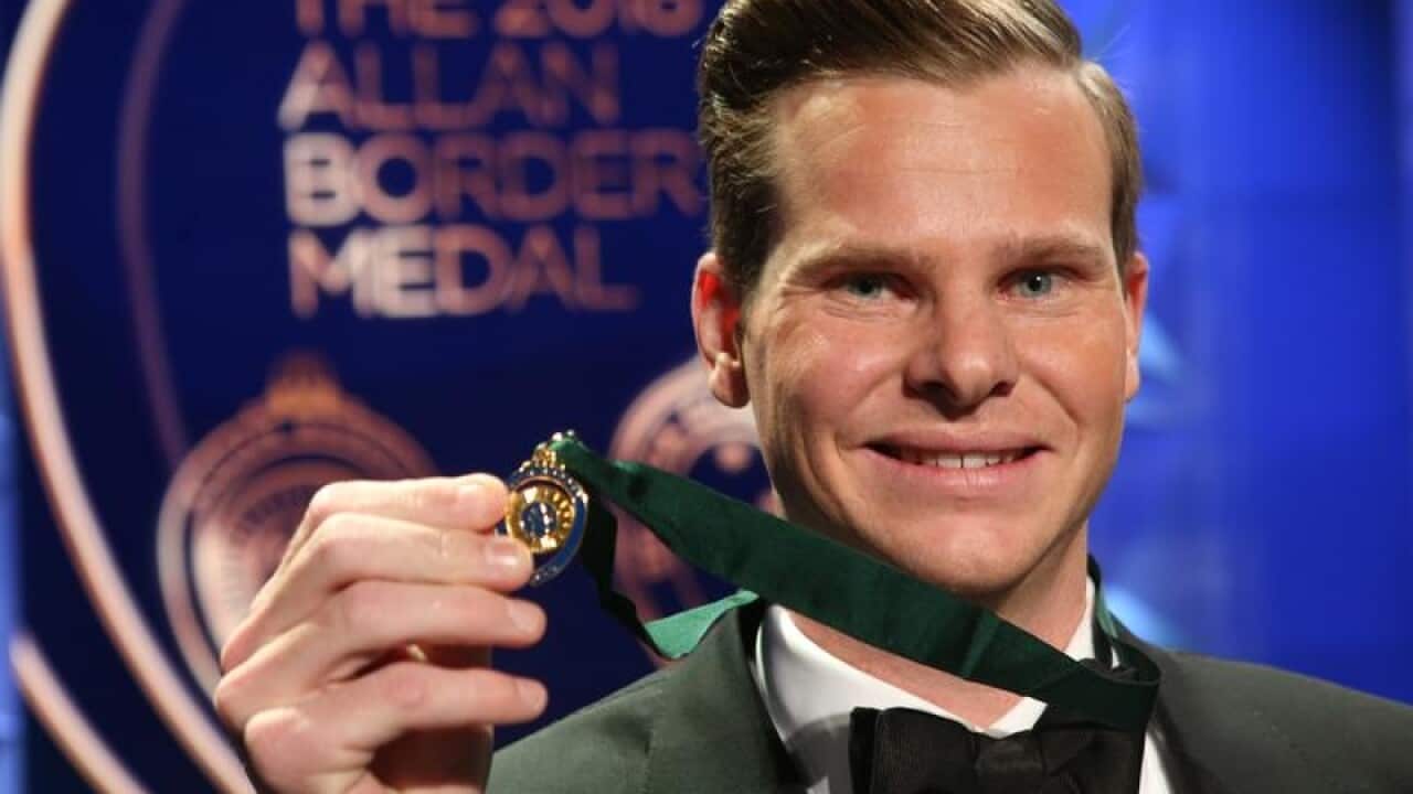 Cricket player Steve Smith wins the Allan Border Medal award.