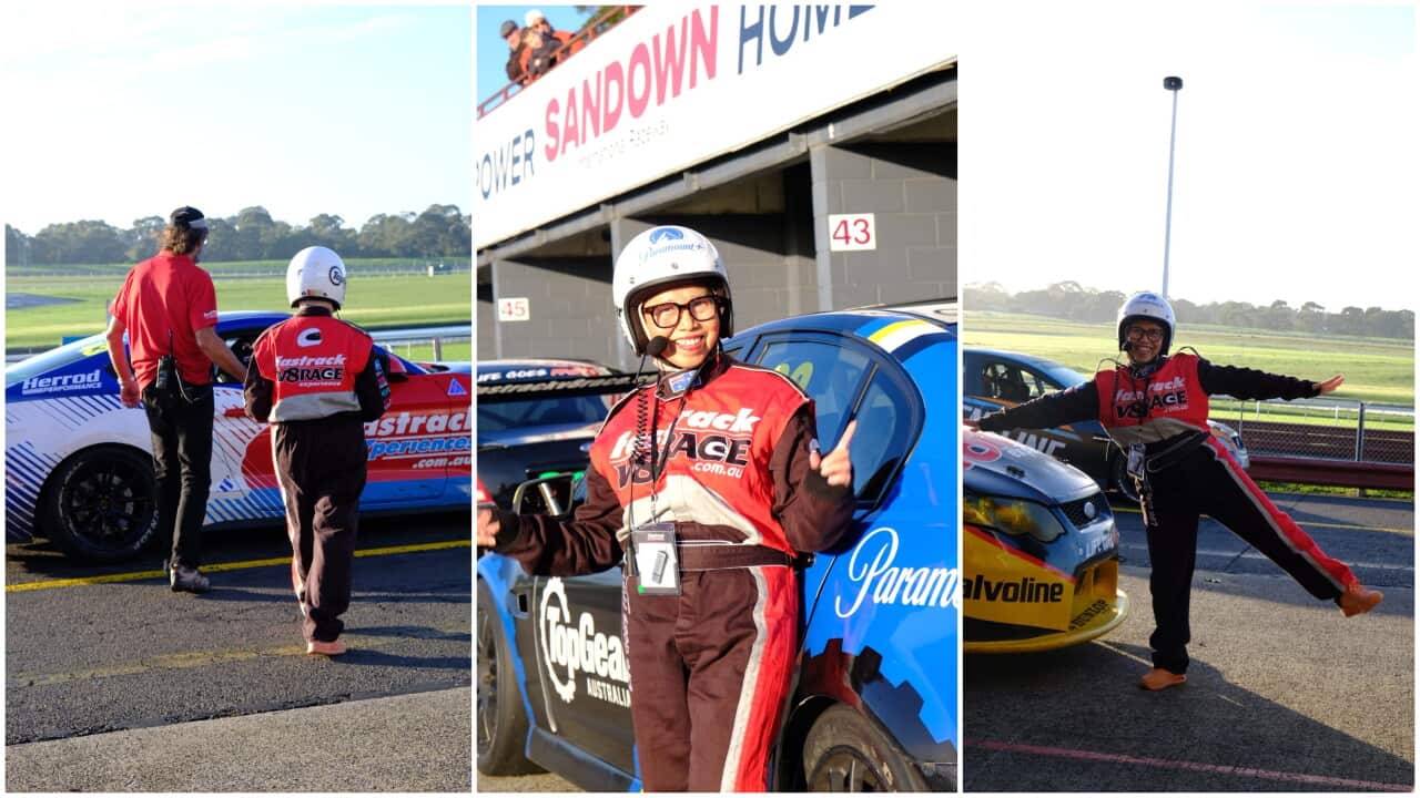 Tiqa Rihana for the first time driving at Sandown V8 Raceway, June 2026. Photos courtesy: Tiqa Rihana.