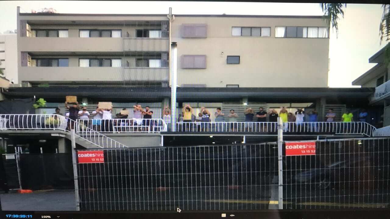 Refugees have protested for three weeks at Kangaroo Point detention centre over COVID-19 infection fears.