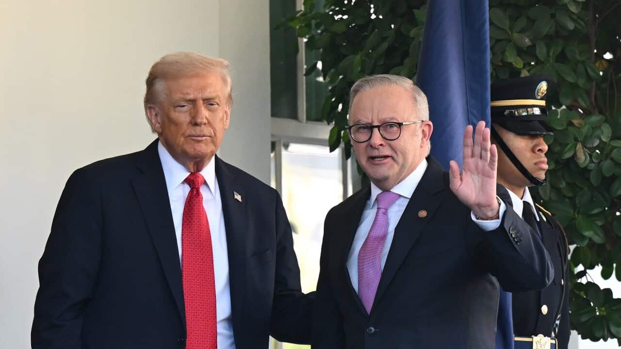 Australian Prime Minister Anthony Albanese is greeted by US President Donald Trump (AAP)