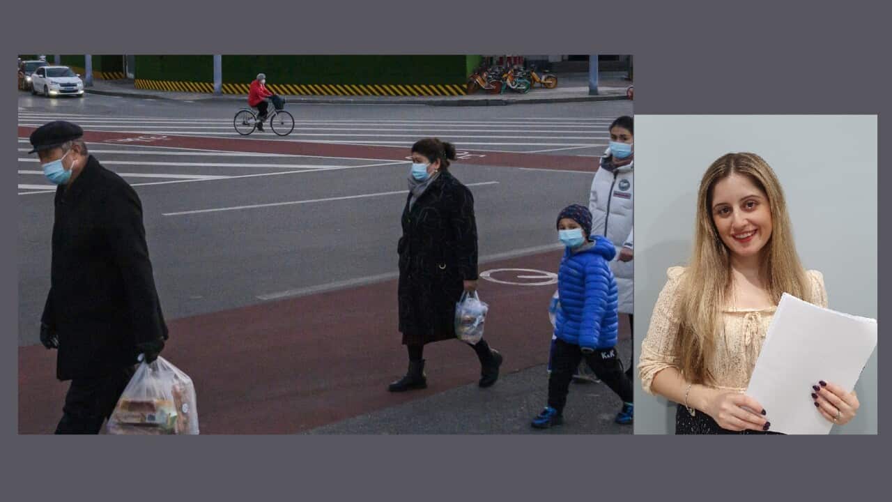 A family wear protective masks