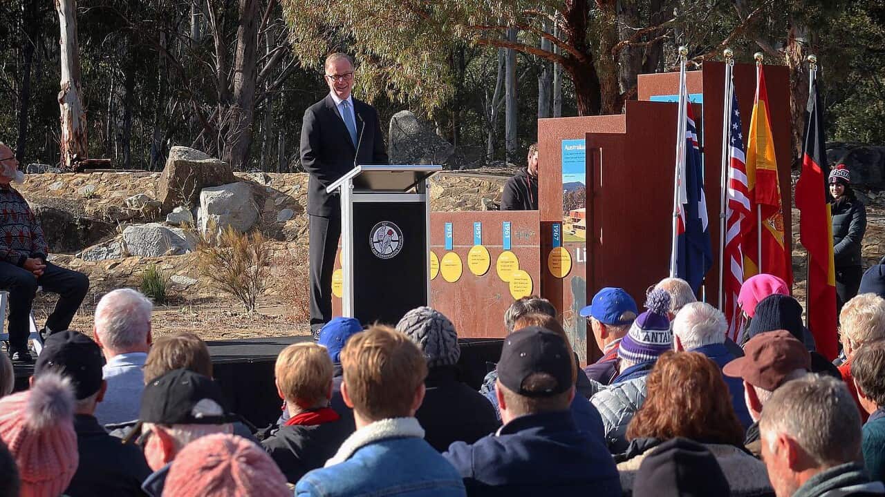 US ambassador to Australia Arthur Boggess Culvahouse Jr. pays tribute to the Australians who assisted in documenting the moon landing.