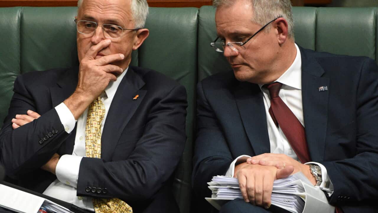 Prime Minister Malcolm Turnbull (L) and Treasurer Scott Morrison