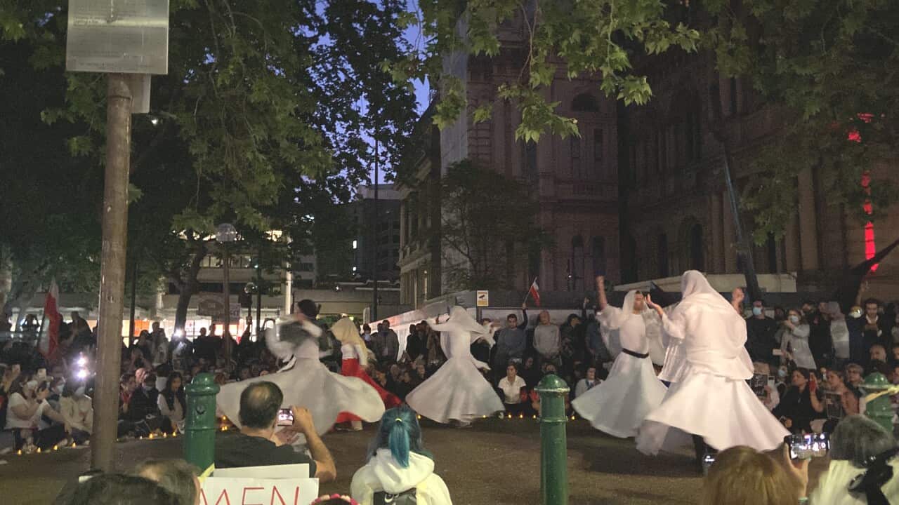 Sydney Town Hall protest for Mahsa Amini