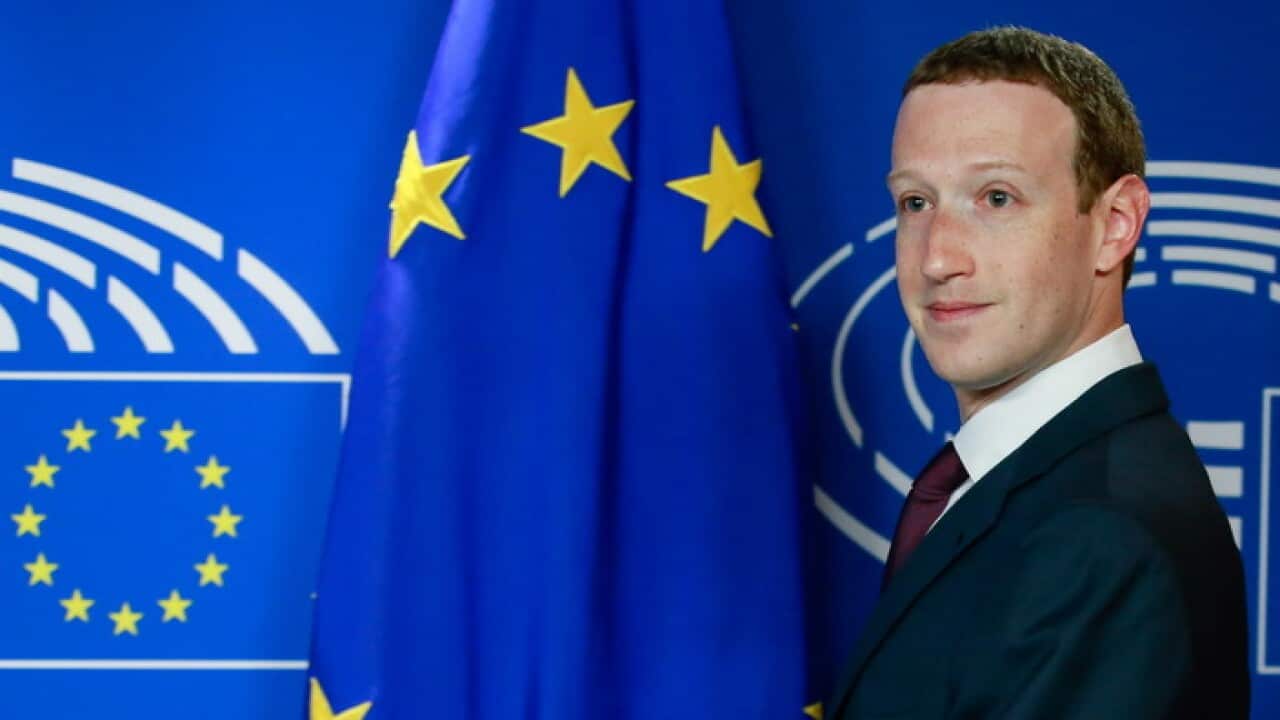 Founder and CEO of Facebook Mark Zuckerberg at the European Parliament in Brussels
