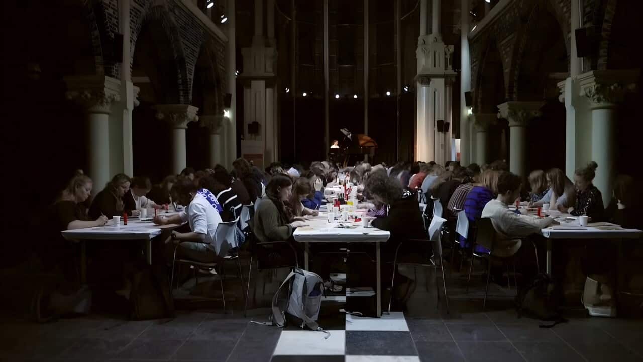 Creative activities underway at the phone-free Posthoornkerk basilica (AP).jpg