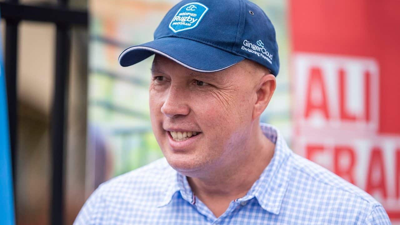 Federal Member for Dickson Peter Dutton on election day.