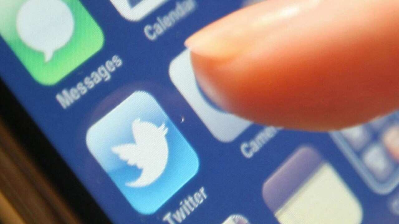Twitter icon on a phone