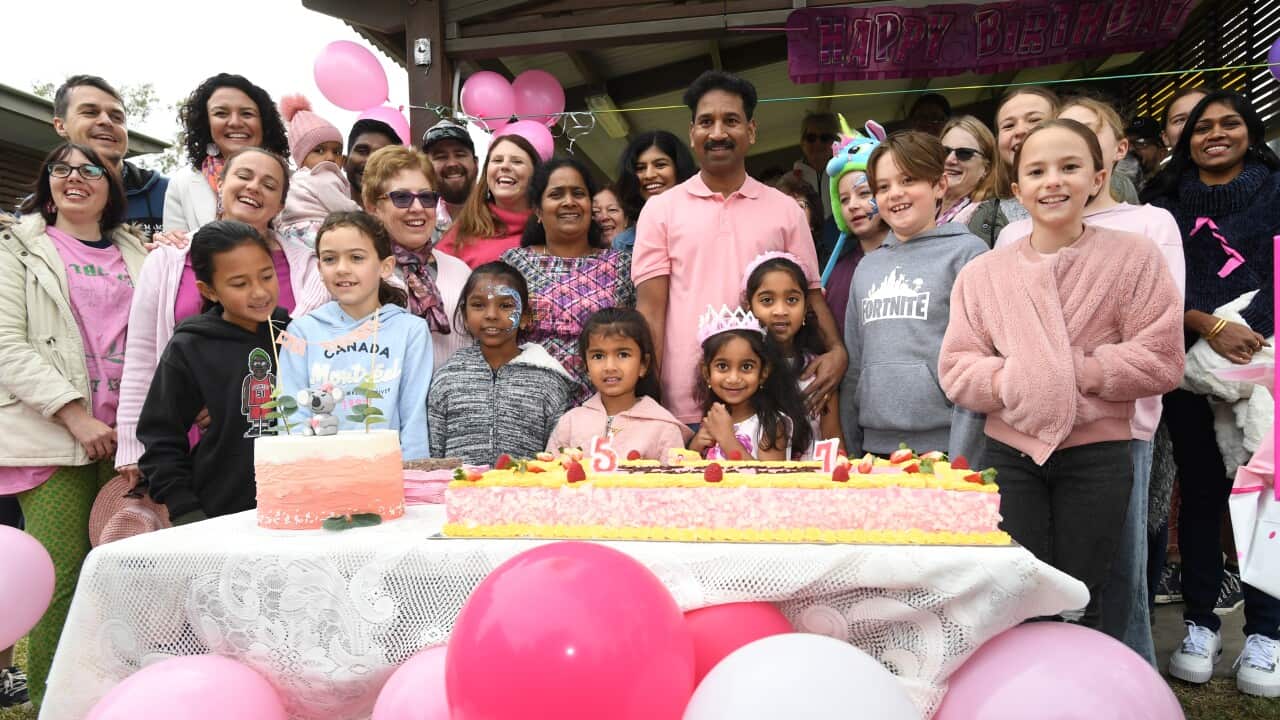 , Sunday, June 12, 2022. The family of Tamil asylum seekers have returned to their home in the central Queensland town of Biloela after more than four years in detention. (AAP Image/Darren England) NO ARCHIVING