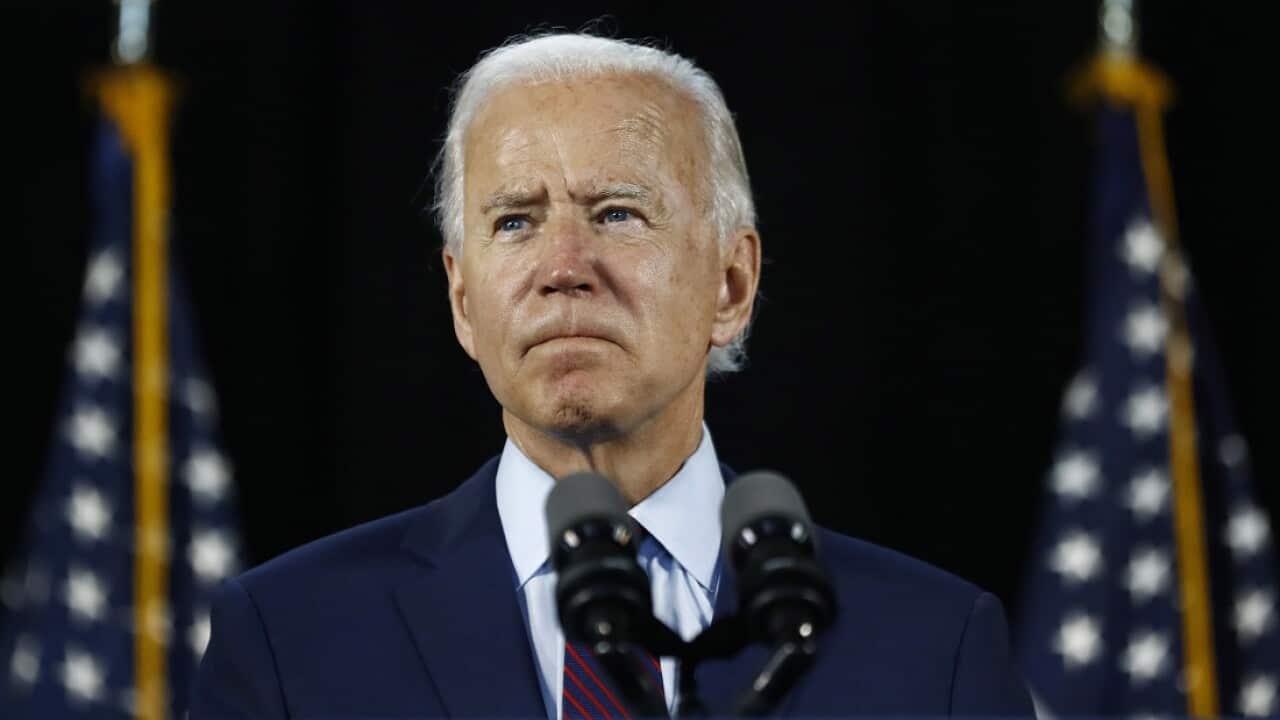Joe Biden speaks at a campaign event.