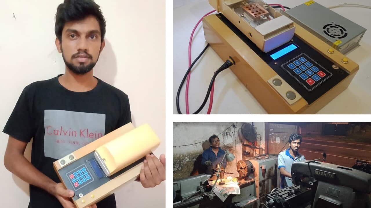 A Sri Lankan youth developed a PCR machine that can simultaneously test 12 patients