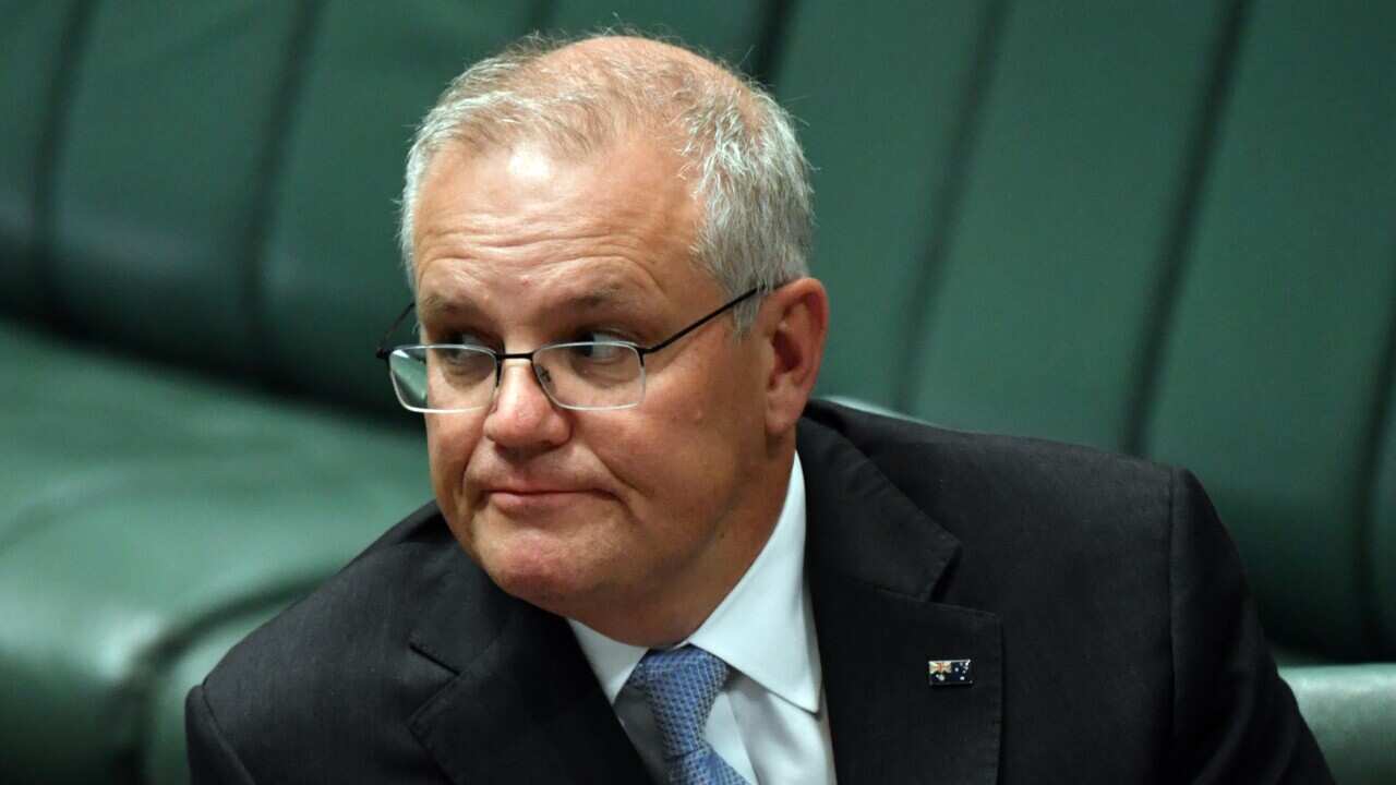 Prime Minister Scott Morrison is pictured during Question Time in the House of Representatives at Parliament House on Wednesday.