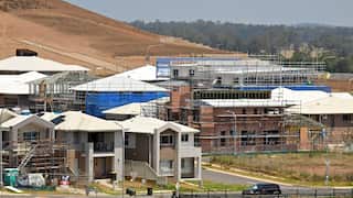 Homes being built at a new development in Menagle Park in outer south west of Sydney