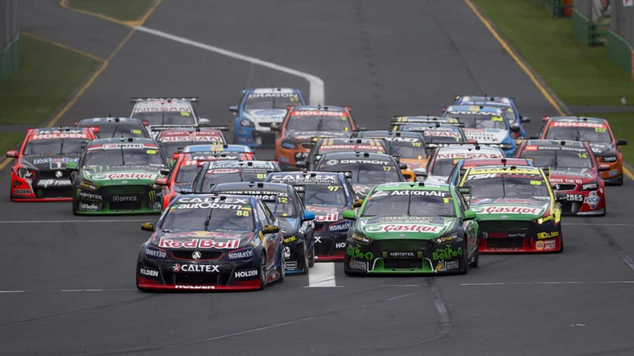 V8 Supercars drivers at the Melbourne Formula One Grand Prix