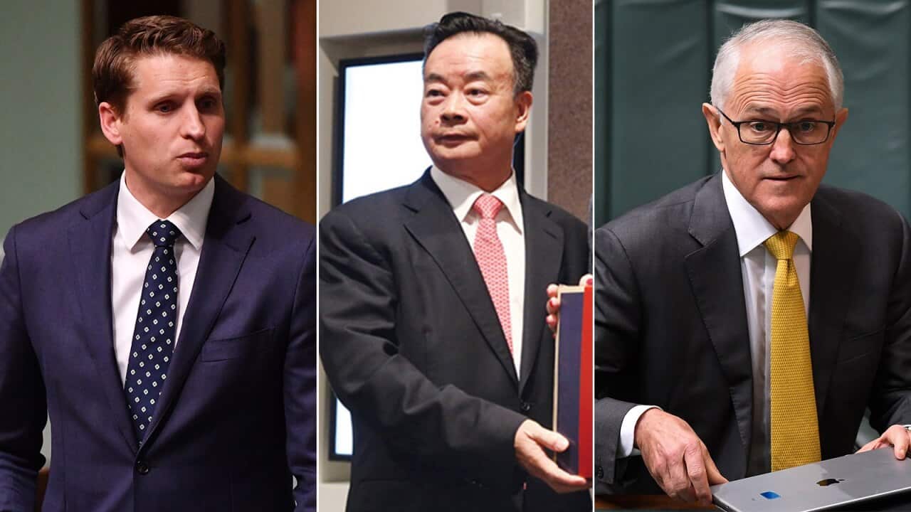Andrew Hastie, Chau Chak Wing, Malcolm Turnbull.