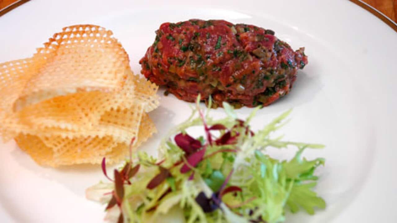 Steak tartare with pommes gaufrettes-image