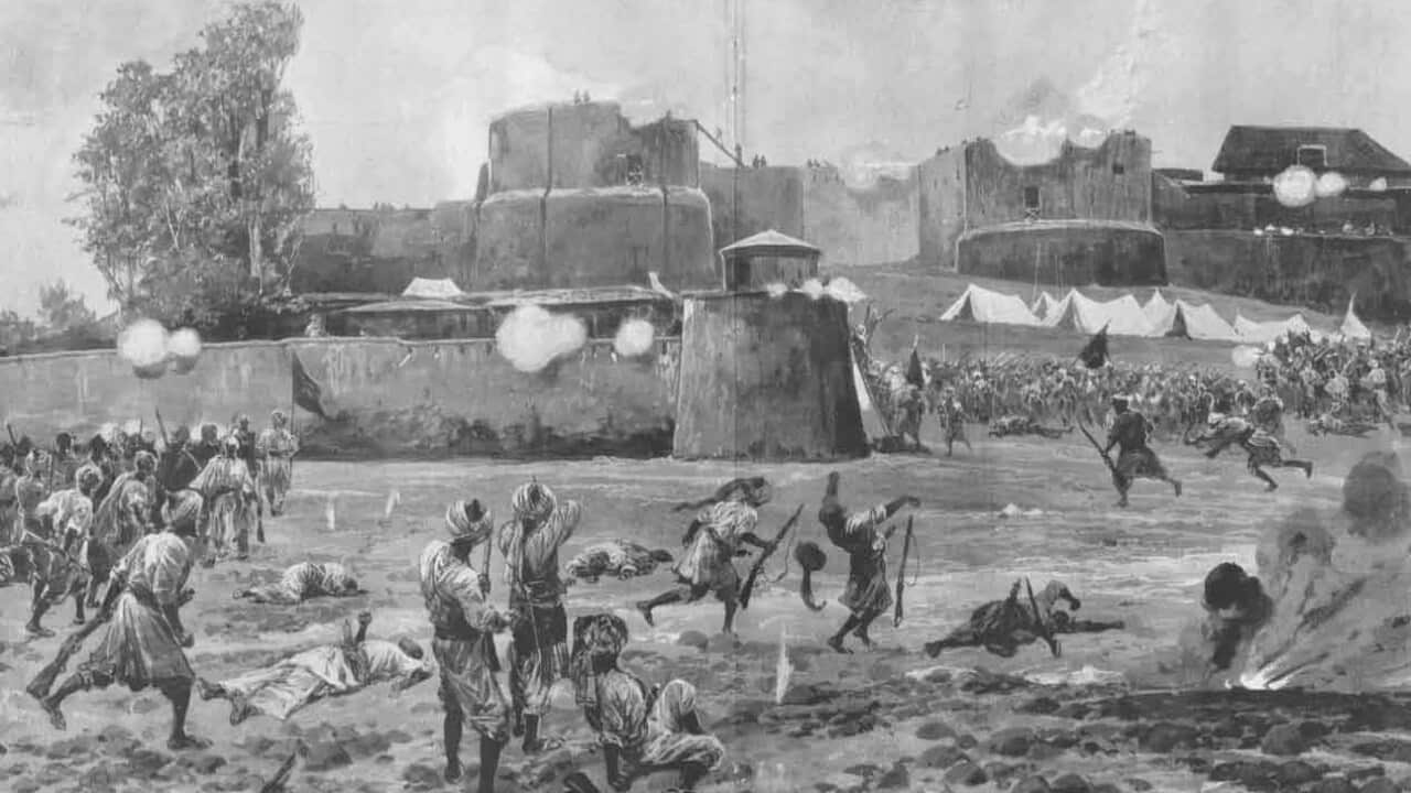 1897 siege of the British garrison in the Malakand region of colonial British India's North West Frontier Province