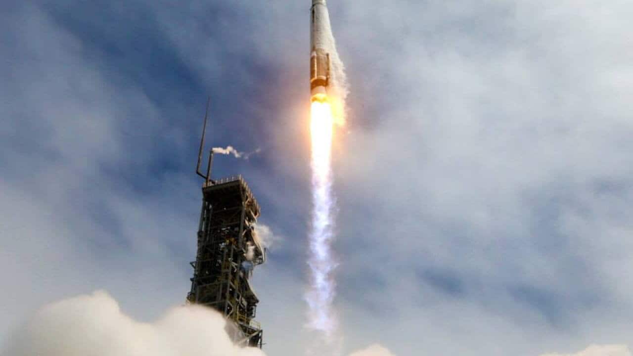 A United Launch Alliance Atlas V rocket carrying the WorldView-3 satellite for DigitalGlobe launches from Vandenberg Air Force Base, California (Image: United Launch Alliance)