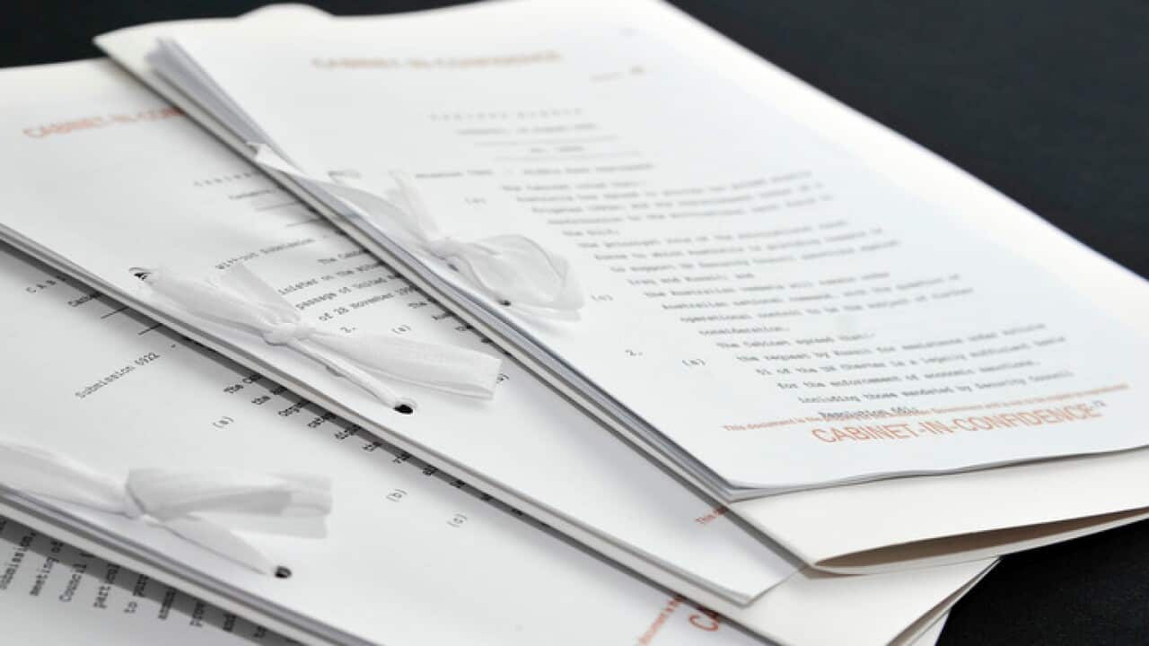 Cabinet papers at the New South Wales State Library, Sydney