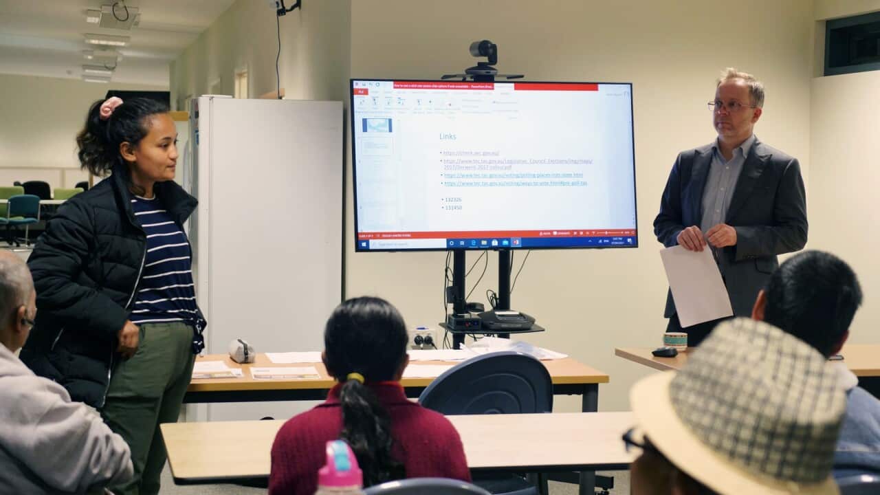 The Multicultural Council of Tasmania organised a 'how to vote' session