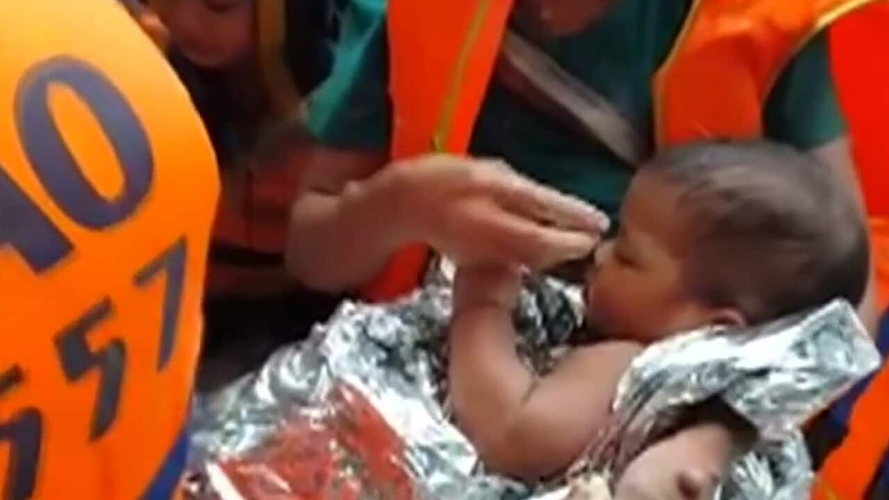 The baby saved by Thai rescuers.